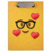 Nerd Emoji mit Herz Klemmbrett (Vorderseite)