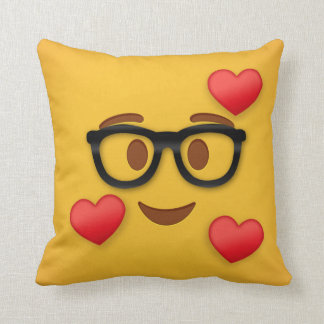 Nerd Emoji mit Herzkissen Kissen