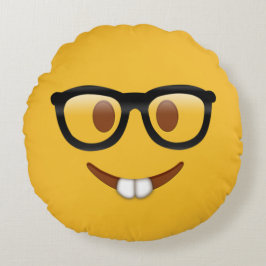 Nerd Emoji Rundes Kissen
