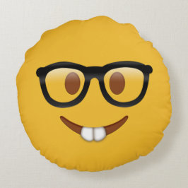 Nerd Emoji Rundes Kissen