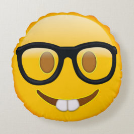 Nerd Emoji Rundes Kissen