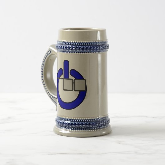 Nerd es herauf Stein Bierglas (Vorderseite Links)