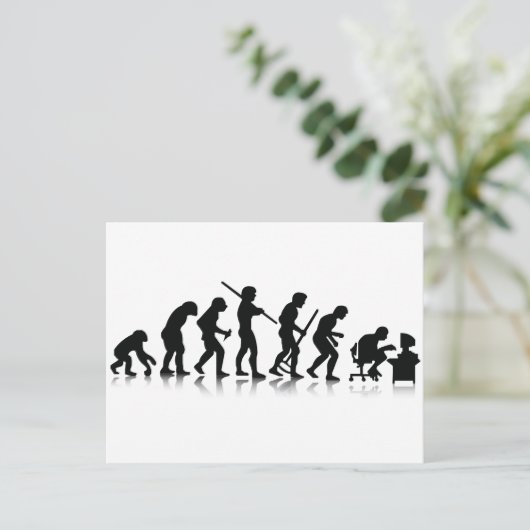 Nerd Evolution Postkarte (Stehend Vorderseite)