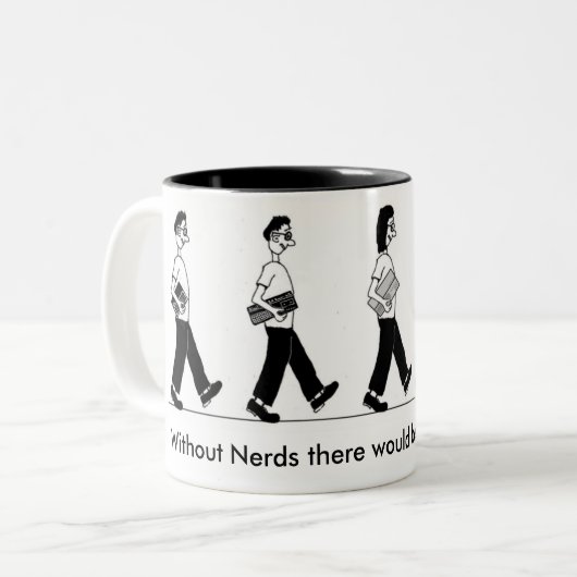 Nerd-Evolutions-Tasse Zweifarbige Tasse (Vorderseite Links)