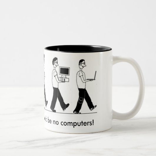 Nerd-Evolutions-Tasse Zweifarbige Tasse (Rechts)
