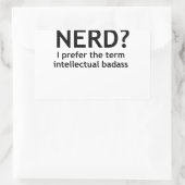 Nerd? Funny, Geeky Design Rechteckiger Aufkleber (Tasche)