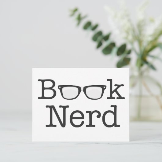 Nerd Funny Spectacle Text Postkarte (Stehend Vorderseite)