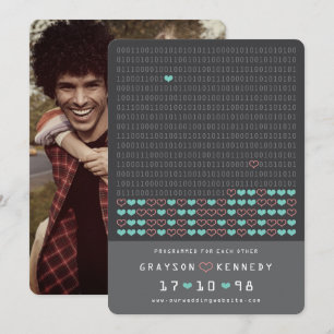 Nerd für die Liebe programmiert Binärcode Termin v Save The Date