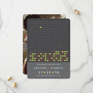 Nerd für die Liebe programmiert Binärcode Termin v Save The Date