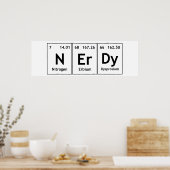 Nerd für NErDy Chemistry Periodic Table Words Elem Poster (Küche)