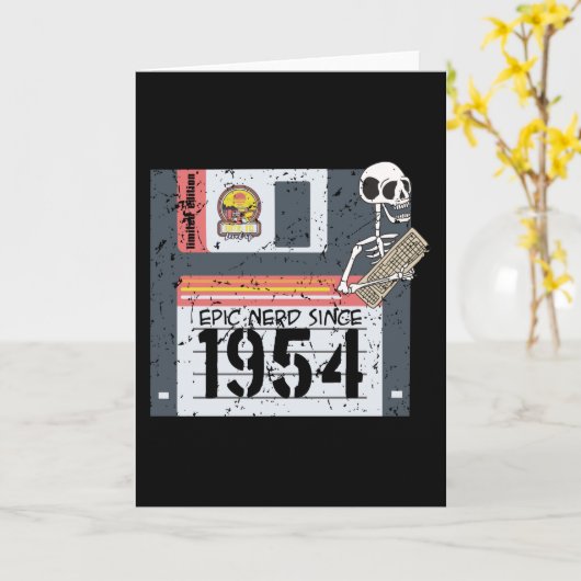 Nerd Geburtstag 1954 Karte (Gelbe Blume)