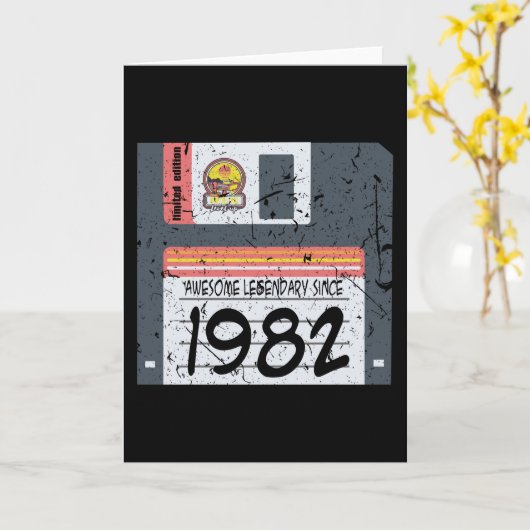 Nerd Geburtstag 1982 Karte (Gelbe Blume)