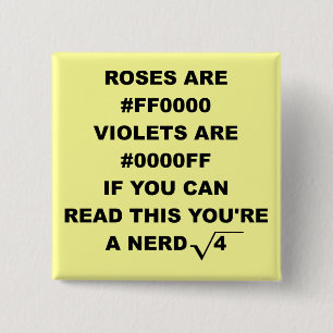Nerd Geek Poetry Funny Button Abzeichen