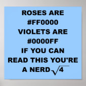 Nerd Geek Poetry Funny Poster Sign (Vorne)