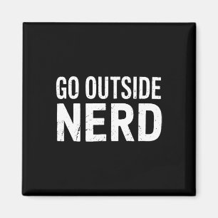 Nerd geht raus lustig Wandern Camping Outdoor Natu Magnet