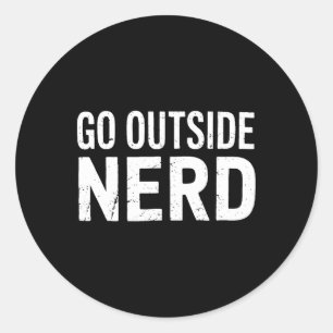 Nerd geht raus lustiger Wander- Camping- Outdoor- Runder Aufkleber