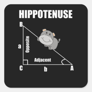 Nerd Geometrie Hippotenuse Hypotenuse Math Quadratischer Aufkleber