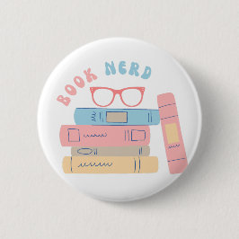 Nerd Girl Retro Design Button