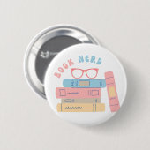 Nerd Girl Retro Design Button (Vorne & Hinten)
