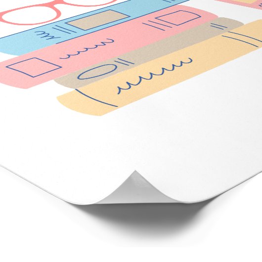 Nerd Girl Retro Design Poster (Ecke)