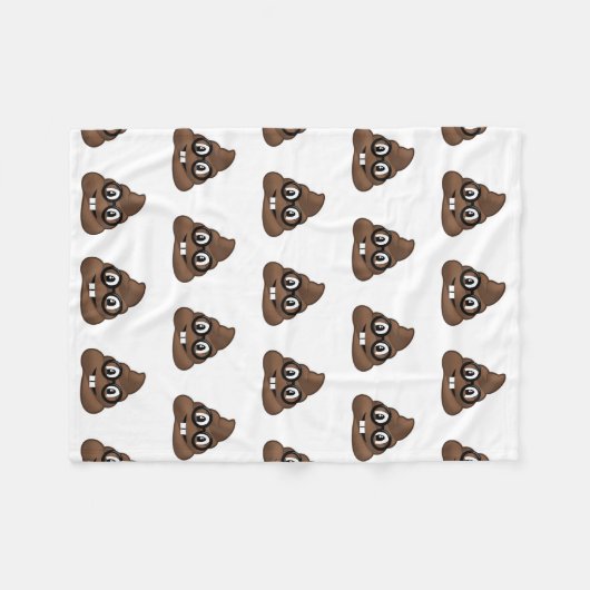 Nerd-Gläser kacken Emoji Fleecedecke (Vorderseite (Horizontal))