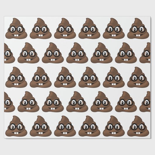 Nerd-Gläser kacken Emoji Geschenkpapier (Flach)