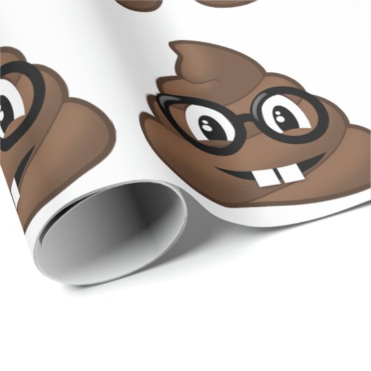 Nerd-Gläser kacken Emoji Geschenkpapier (Rolleneckpunkt)