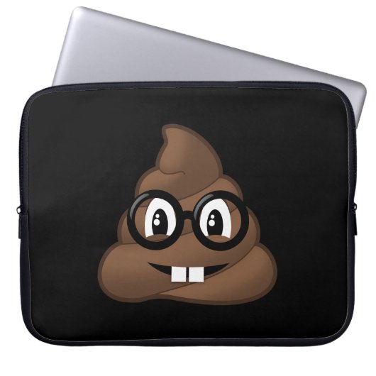 Nerd-Gläser kacken Emoji Laptopschutzhülle (Vorderseite)