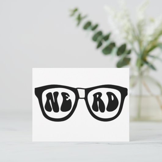 Nerd Glasses Postkarte (Stehend Vorderseite)