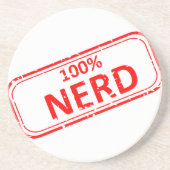 Nerd Gummi-Briefmarke 100% Untersetzer (Vorne)