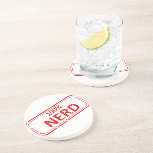 Nerd Gummi-Briefmarke 100% Untersetzer (Seite)