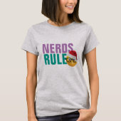 Nerd herrschen geek emoji in Weihnachtsmannmütze W T-Shirt (Vorderseite)