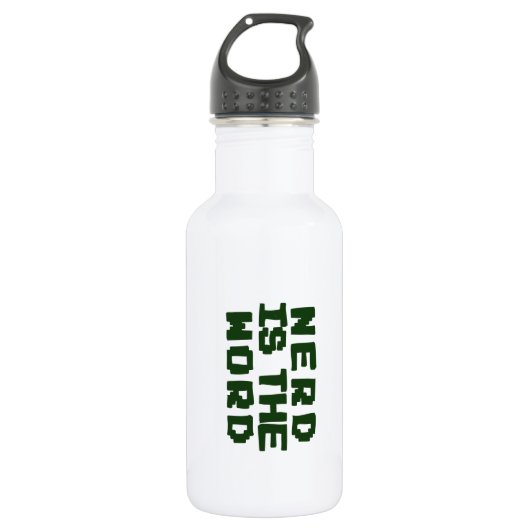 Nerd ist das Wort Edelstahlflasche (Vorderseite)