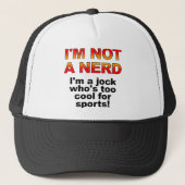 Nerd Jock Funny Ball Cap Trucker Hat Truckerkappe (Vorderseite)