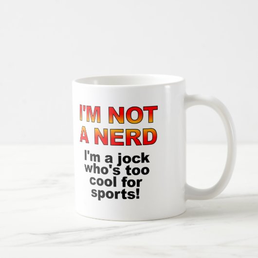 Nerd Jock Funny Mug oder Reiseumarmung Kaffeetasse (Rechts)