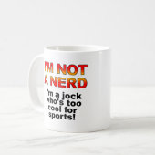 Nerd Jock Lustiger Becher oder Reisebecher Kaffeetasse (Vorderseite Links)