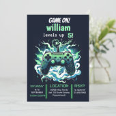 Nerd Junge coole Kinder bis zum 5. Geburtstag Einladung (Stehend Vorderseite)