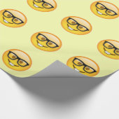 Nerd-Junge Emoji Geschenkpapier (Ecke)