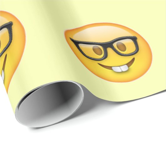 Nerd-Junge Emoji Geschenkpapier (Rolleneckpunkt)