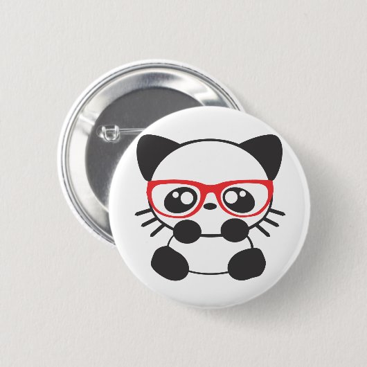Nerd-Katze Button (Vorne & Hinten)