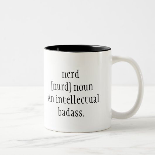 Nerd [Krankenschwester] ein intellektuelles Zeiche Zweifarbige Tasse (Rechts)