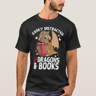 Nerd leicht von Drachen und Büchern abgelenkt buch T-Shirt