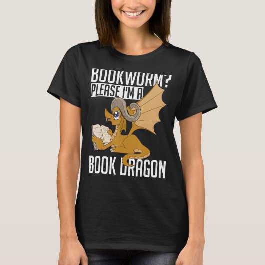 Nerd lesen Bookworm Bitte im Buchdrago T-Shirt (Vorderseite)
