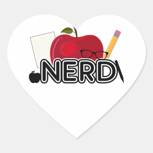 Nerd - Logo Herz-Aufkleber (Vorderseite)