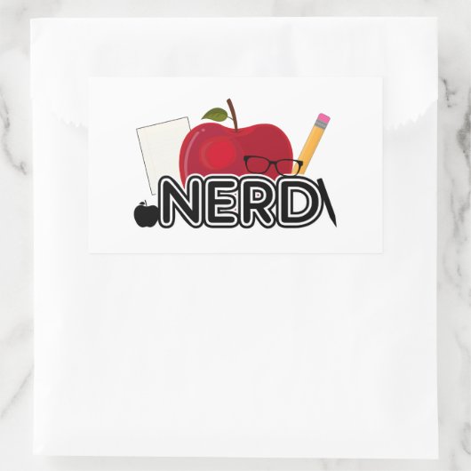 Nerd - Logo Rechteckiger Aufkleber (Tasche)