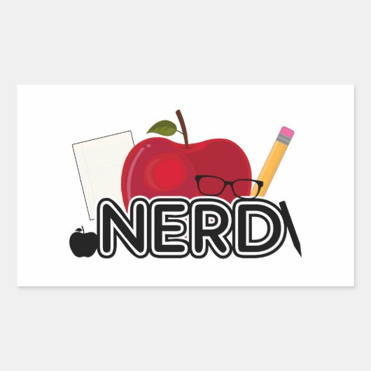 Nerd - Logo Rechteckiger Aufkleber (Vorderseite)