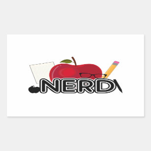 Nerd - Logo Rechteckiger Aufkleber