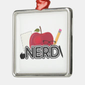 Nerd - Logo Silbernes Ornament (Links)