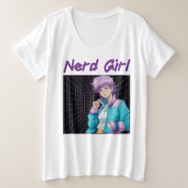 Nerd Mädchen Große Größe T-Shirt