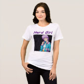 Nerd Mädchen Tri-Blend Shirt (Vorderseite voll)